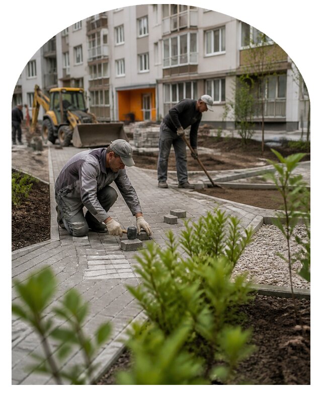 Благоустройство двора многоквартирного дома в Череповце